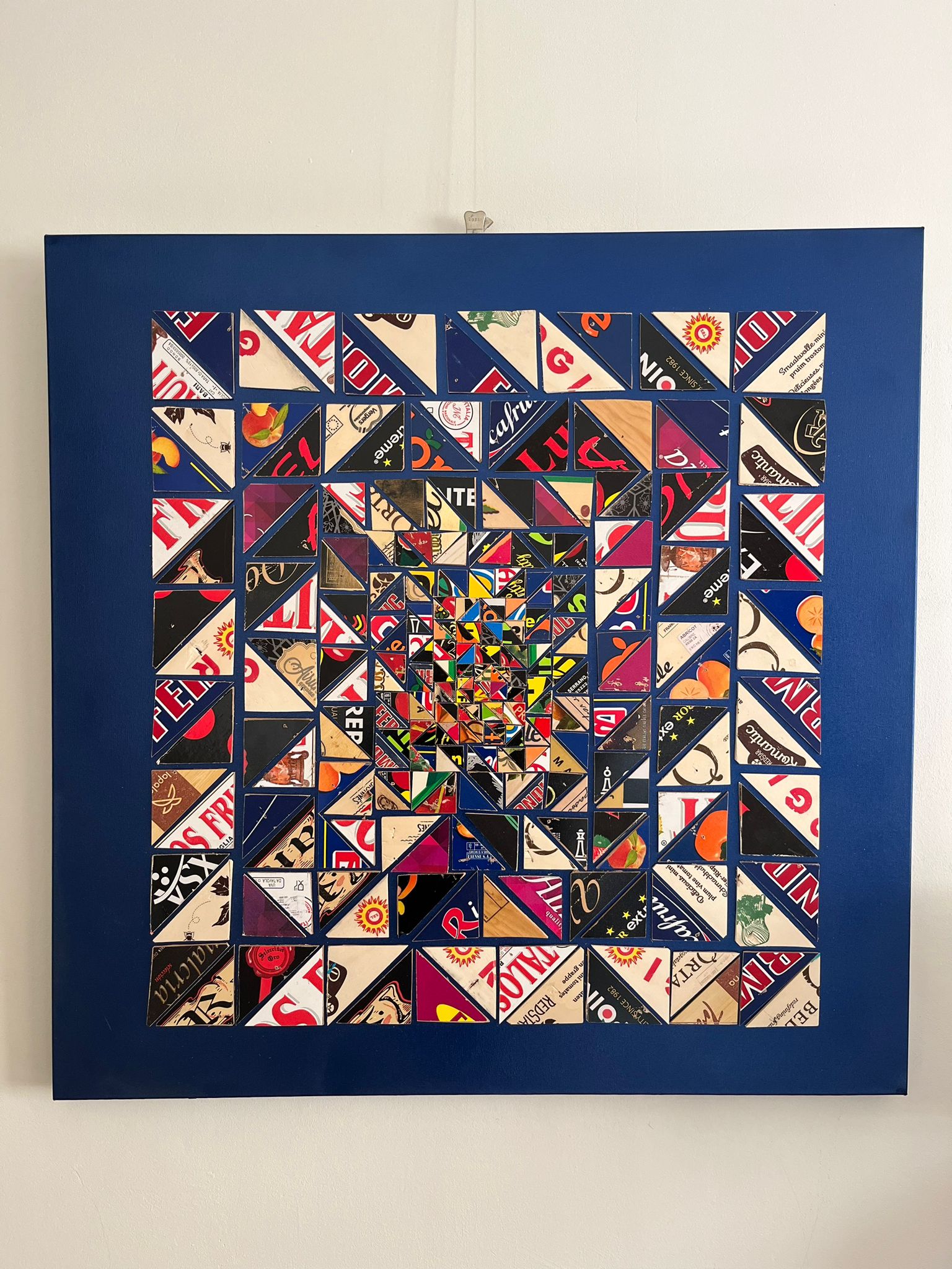 Mozaïek blauw  90x90CM