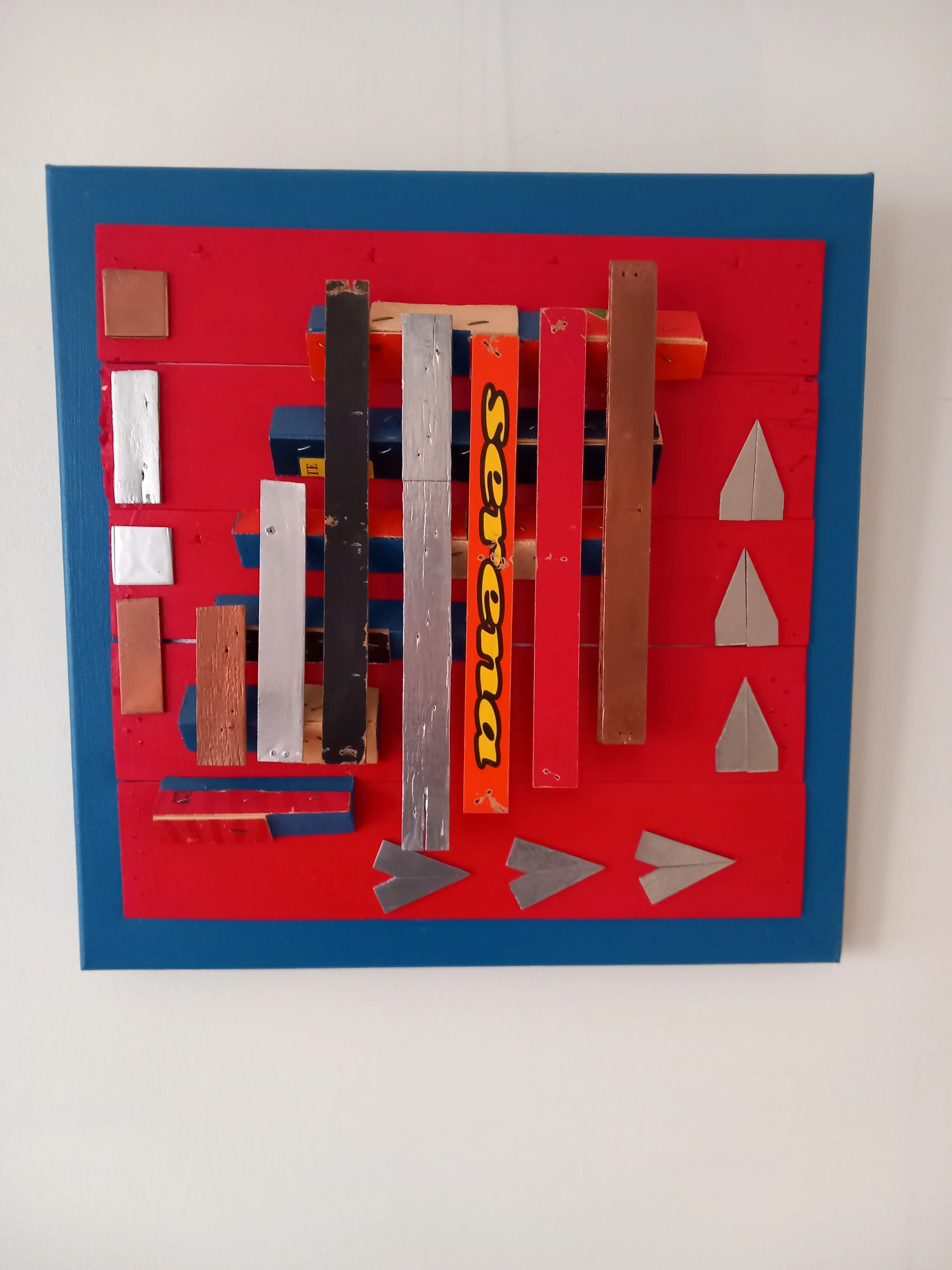 Kleuren Fantasie Blauw Rood 50 bij 50 cm - Karl van Stek