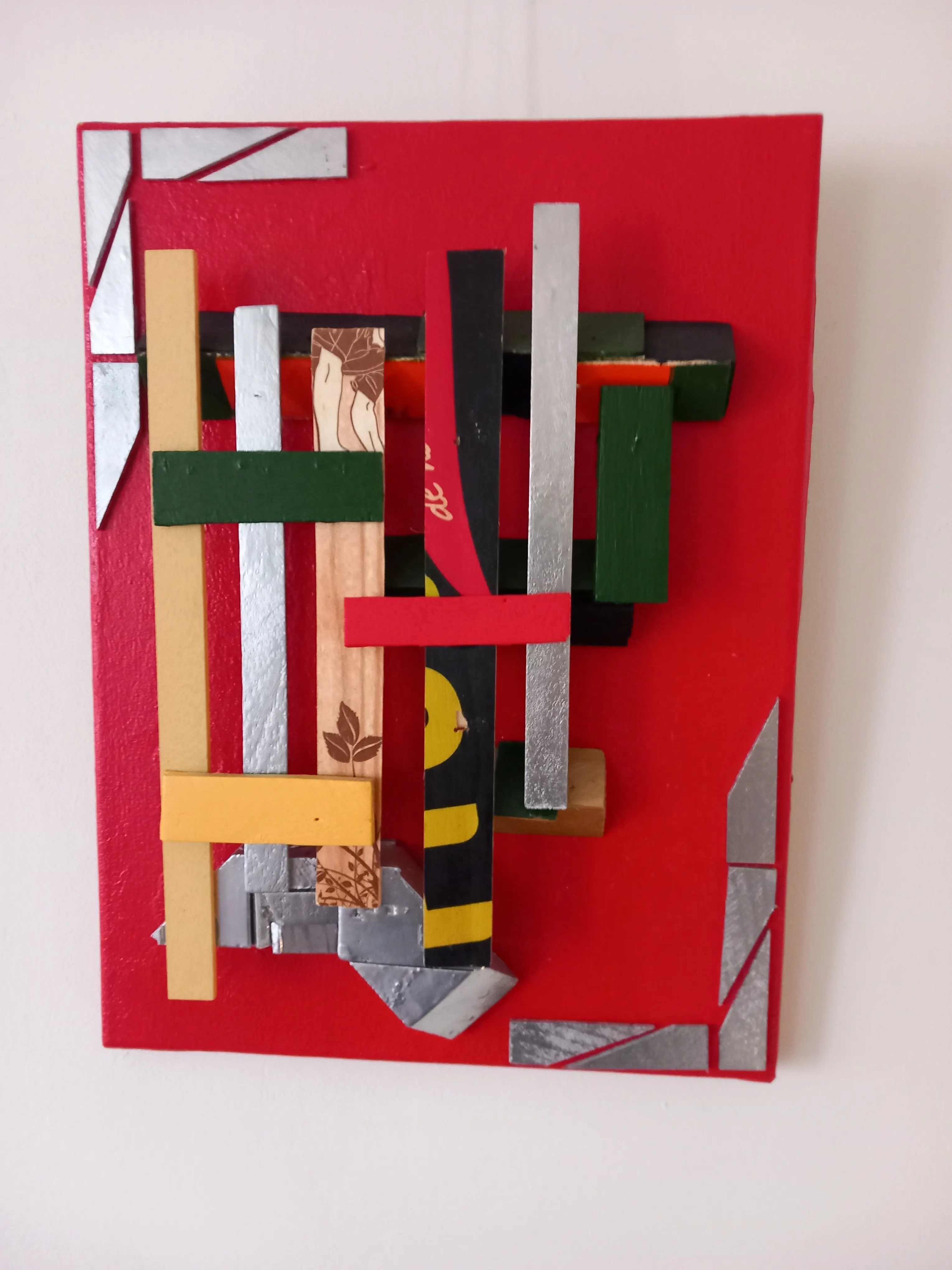 Kleuren Fantasie Rood Zilver 40 bij 30 cm - Karl van Stek