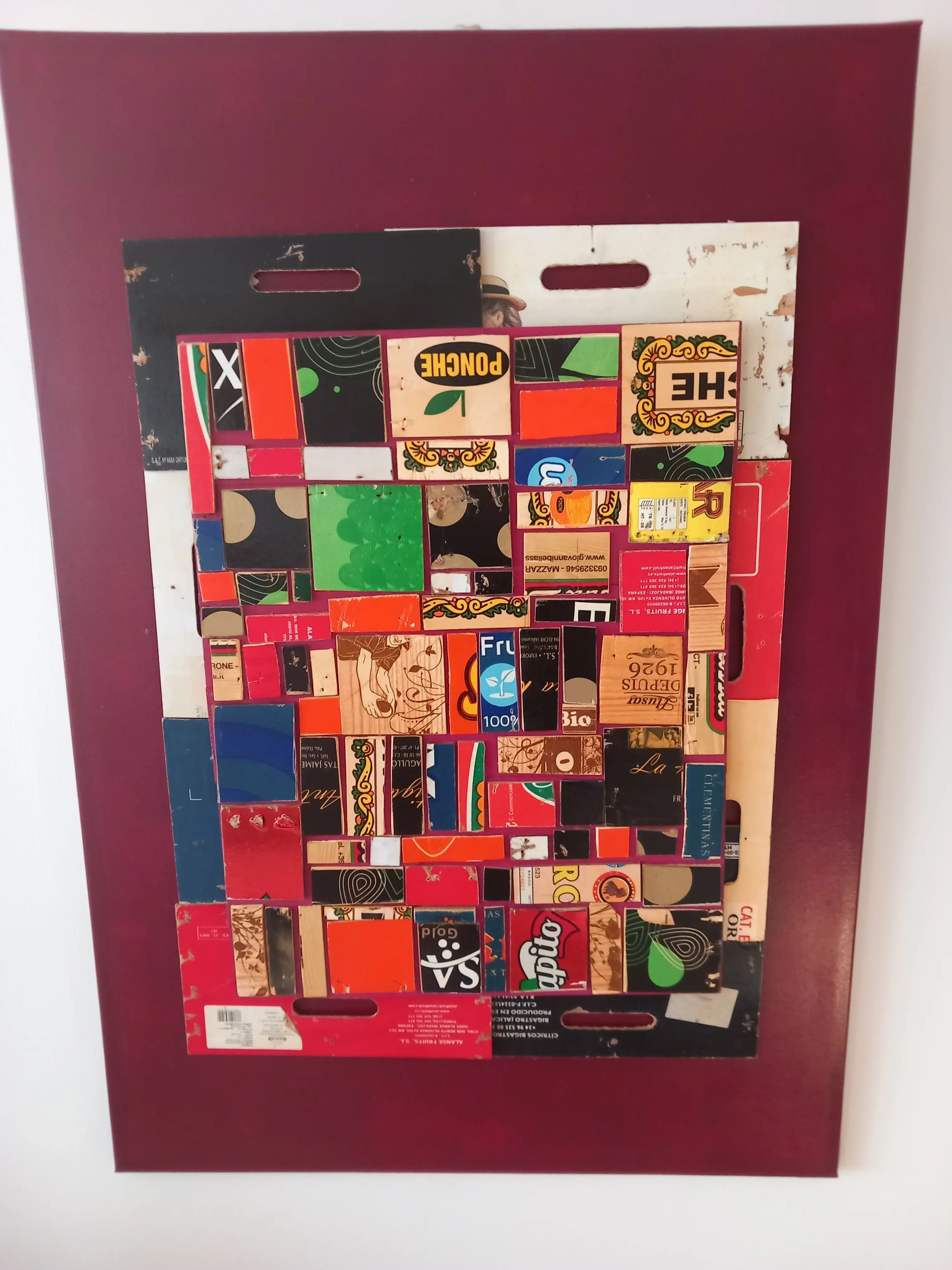 Mozaïek Bordeaux Rood 90 bij 60 cm - Karl van Stek