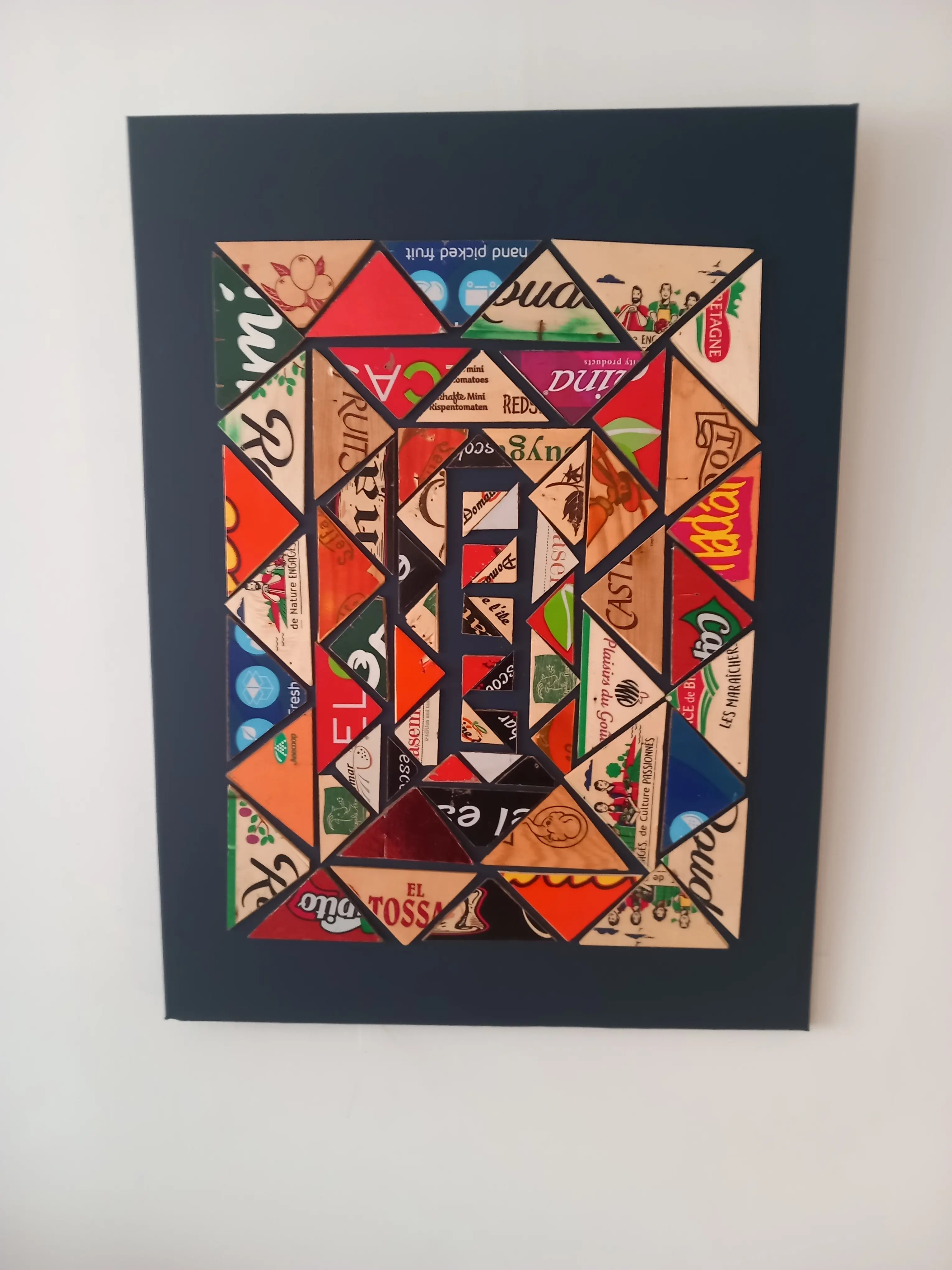 Mozaïek Donker Blauw 78 bij 60 cm - Karl van Stek