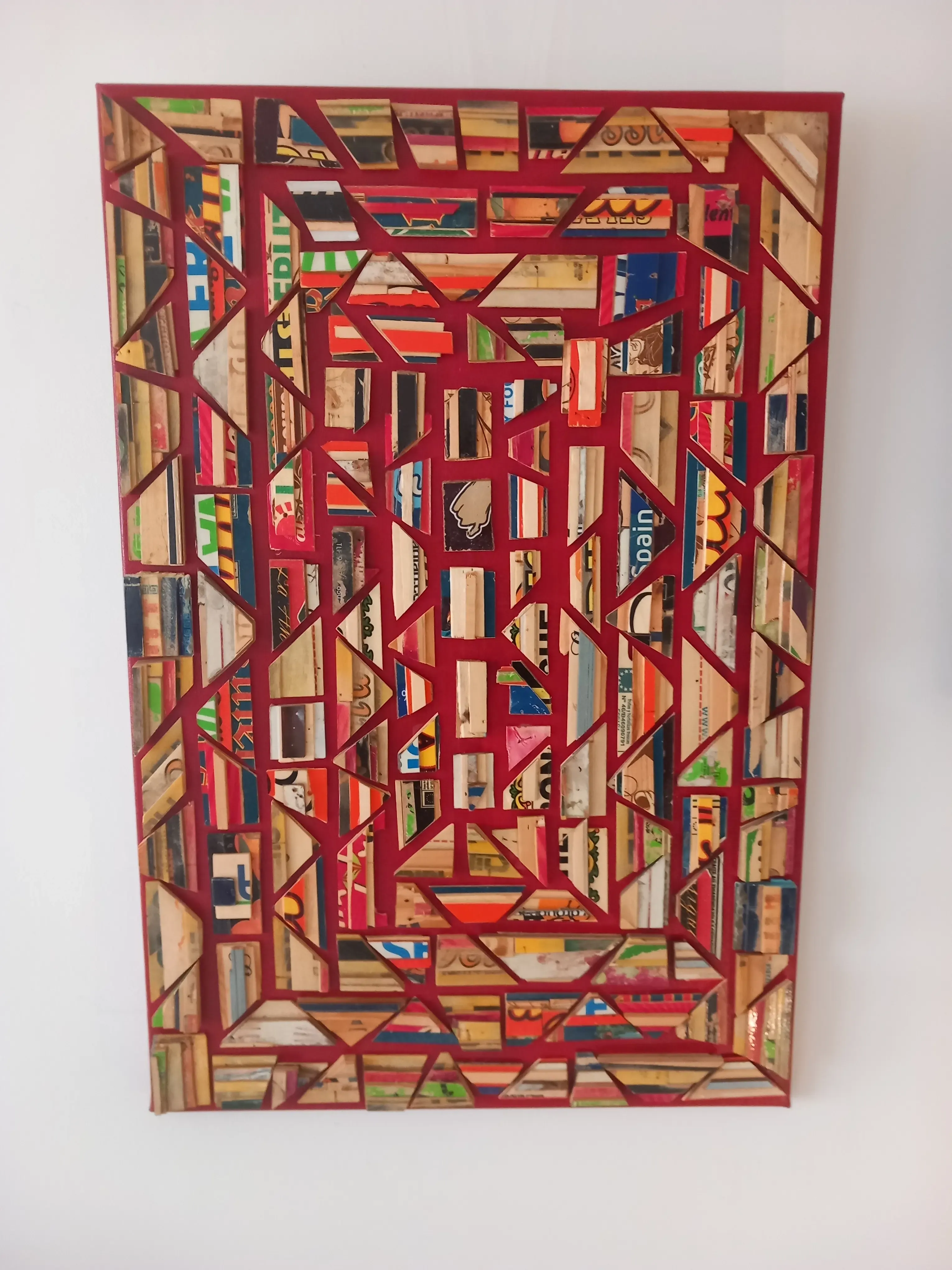 Mozaïek Rood Groot 90 bij 60 cm - Karl van Stek